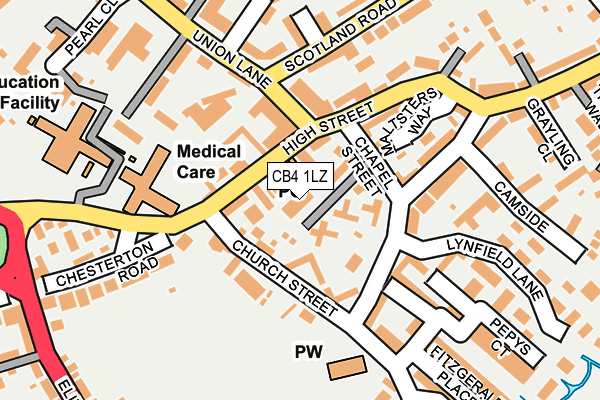 CB4 1LZ map - OS OpenMap – Local (Ordnance Survey)