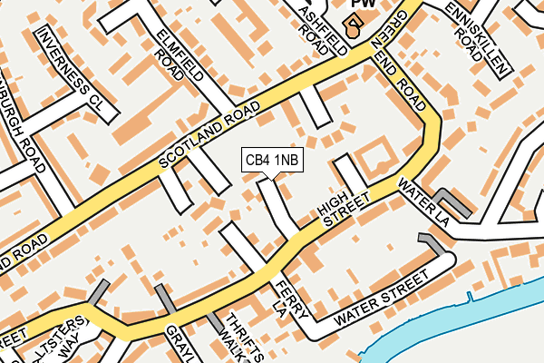 CB4 1NB map - OS OpenMap – Local (Ordnance Survey)