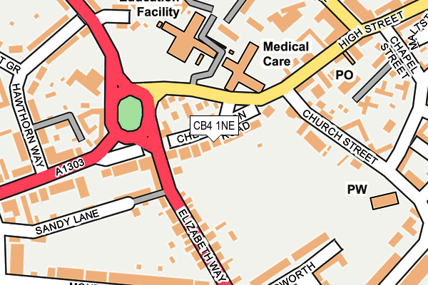 CB4 1NE map - OS OpenMap – Local (Ordnance Survey)