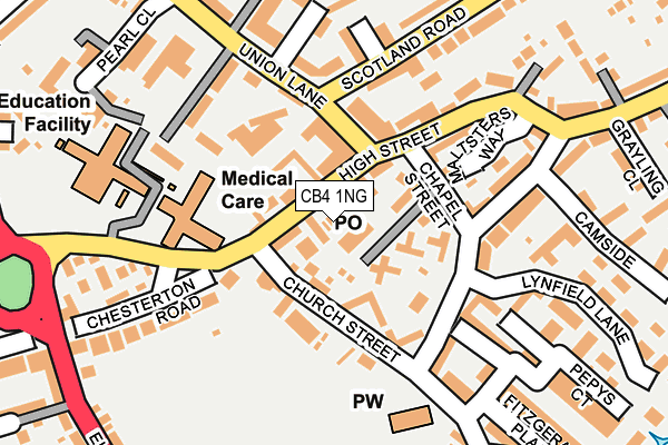 CB4 1NG map - OS OpenMap – Local (Ordnance Survey)