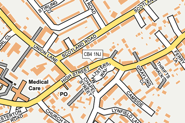 CB4 1NJ map - OS OpenMap – Local (Ordnance Survey)