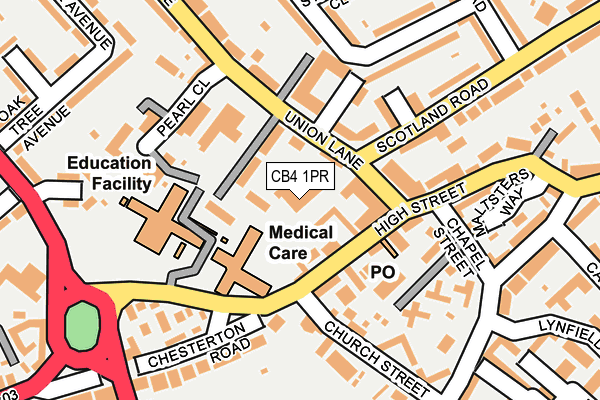 CB4 1PR map - OS OpenMap – Local (Ordnance Survey)