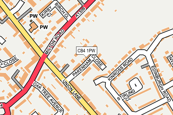 CB4 1PW map - OS OpenMap – Local (Ordnance Survey)