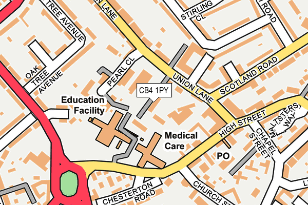 CB4 1PY map - OS OpenMap – Local (Ordnance Survey)