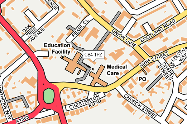 CB4 1PZ map - OS OpenMap – Local (Ordnance Survey)
