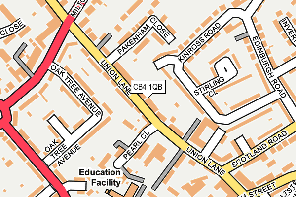 CB4 1QB map - OS OpenMap – Local (Ordnance Survey)