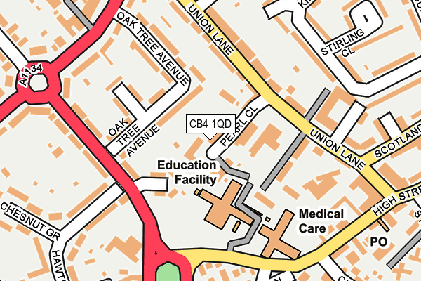 CB4 1QD map - OS OpenMap – Local (Ordnance Survey)