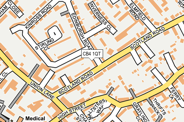 CB4 1QT map - OS OpenMap – Local (Ordnance Survey)