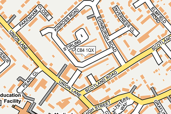 CB4 1QX map - OS OpenMap – Local (Ordnance Survey)
