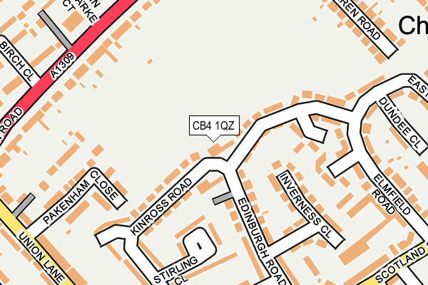 CB4 1QZ map - OS OpenMap – Local (Ordnance Survey)