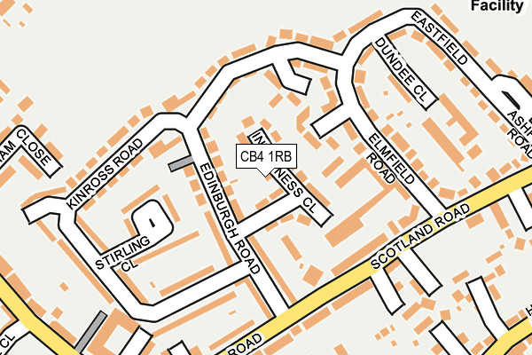 CB4 1RB map - OS OpenMap – Local (Ordnance Survey)
