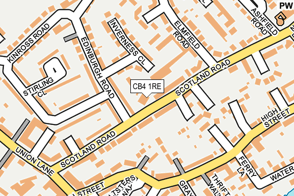 CB4 1RE map - OS OpenMap – Local (Ordnance Survey)
