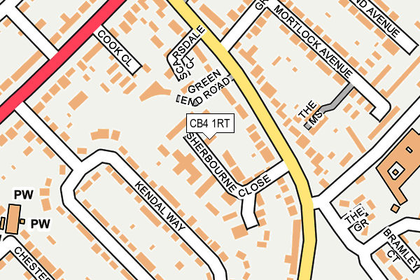 CB4 1RT map - OS OpenMap – Local (Ordnance Survey)