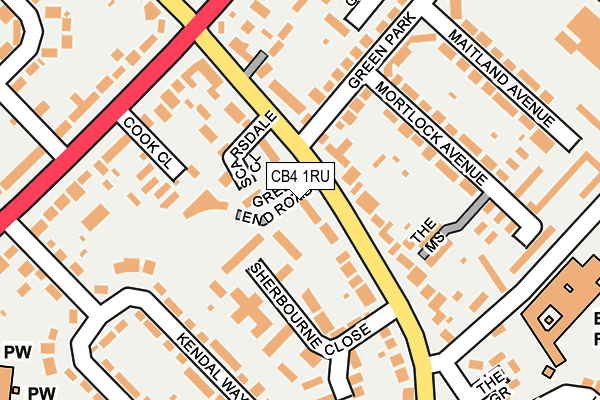 CB4 1RU map - OS OpenMap – Local (Ordnance Survey)