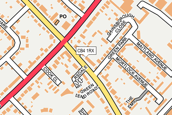 CB4 1RX map - OS OpenMap – Local (Ordnance Survey)
