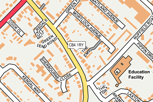 CB4 1RY map - OS OpenMap – Local (Ordnance Survey)