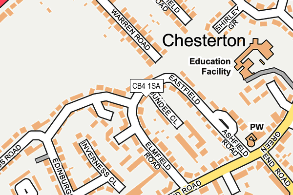 CB4 1SA map - OS OpenMap – Local (Ordnance Survey)