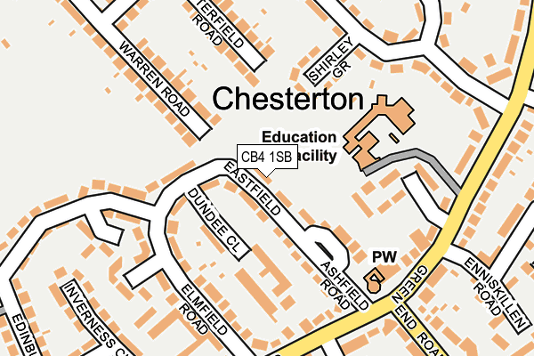 CB4 1SB map - OS OpenMap – Local (Ordnance Survey)