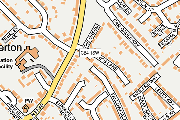 CB4 1SW map - OS OpenMap – Local (Ordnance Survey)