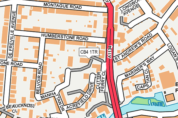 CB4 1TR map - OS OpenMap – Local (Ordnance Survey)