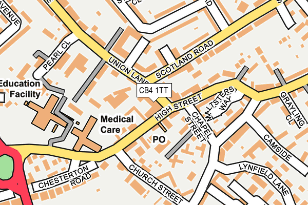 CB4 1TT map - OS OpenMap – Local (Ordnance Survey)