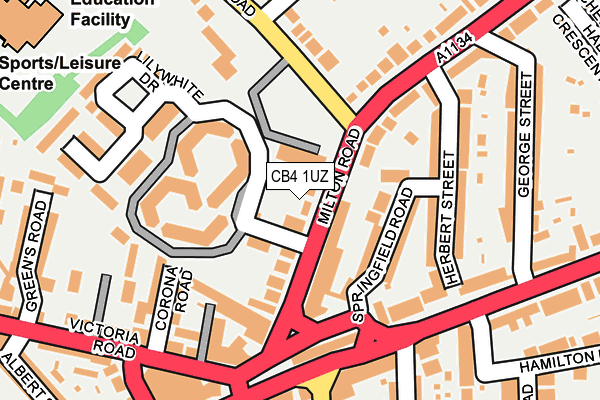 CB4 1UZ map - OS OpenMap – Local (Ordnance Survey)