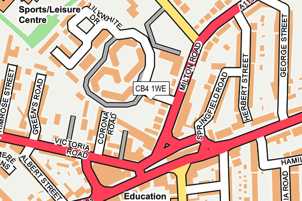 CB4 1WE map - OS OpenMap – Local (Ordnance Survey)
