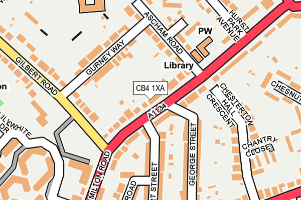 CB4 1XA map - OS OpenMap – Local (Ordnance Survey)