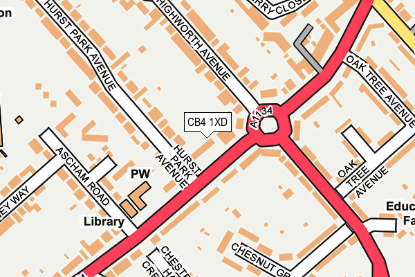 CB4 1XD map - OS OpenMap – Local (Ordnance Survey)