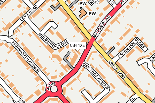 CB4 1XE map - OS OpenMap – Local (Ordnance Survey)