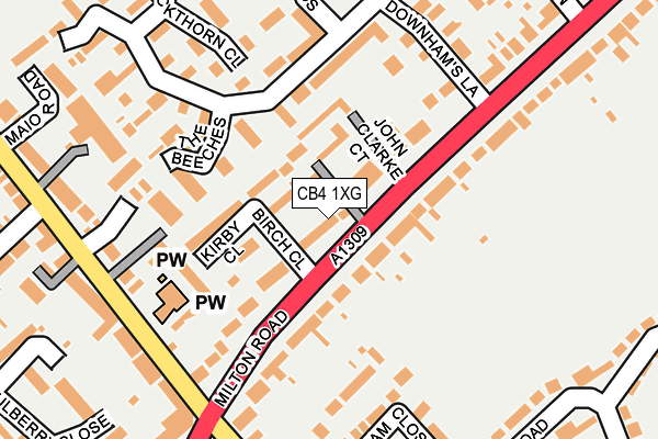 CB4 1XG map - OS OpenMap – Local (Ordnance Survey)