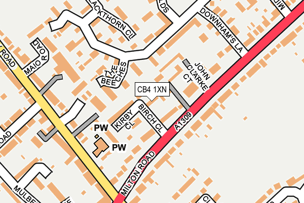 CB4 1XN map - OS OpenMap – Local (Ordnance Survey)
