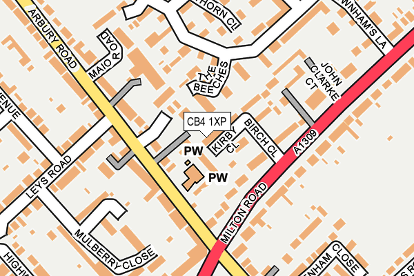 CB4 1XP map - OS OpenMap – Local (Ordnance Survey)