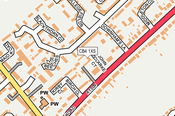 CB4 1XS map - OS OpenMap – Local (Ordnance Survey)