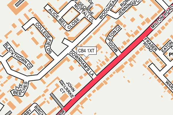 CB4 1XT map - OS OpenMap – Local (Ordnance Survey)