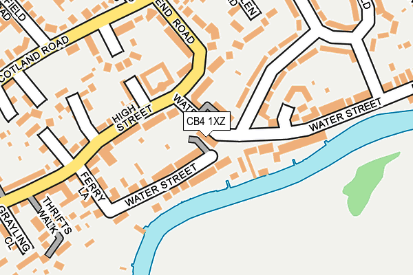 CB4 1XZ map - OS OpenMap – Local (Ordnance Survey)