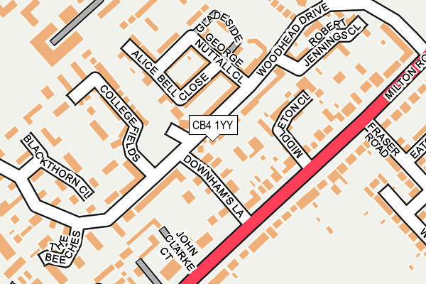 CB4 1YY map - OS OpenMap – Local (Ordnance Survey)