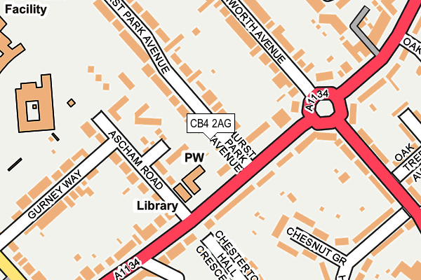 CB4 2AG map - OS OpenMap – Local (Ordnance Survey)