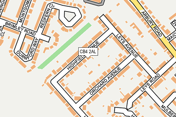 CB4 2AL map - OS OpenMap – Local (Ordnance Survey)