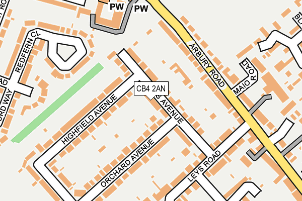 CB4 2AN map - OS OpenMap – Local (Ordnance Survey)