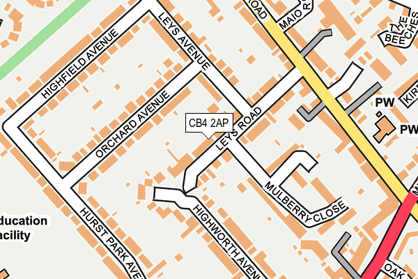 CB4 2AP map - OS OpenMap – Local (Ordnance Survey)