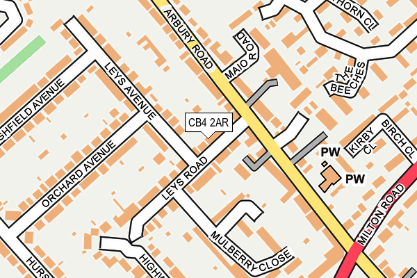 CB4 2AR map - OS OpenMap – Local (Ordnance Survey)
