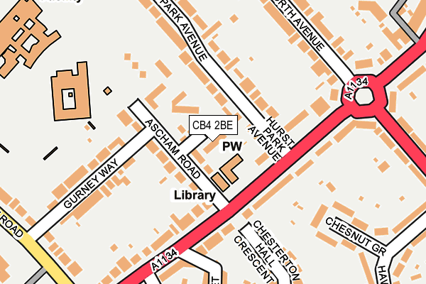 CB4 2BE map - OS OpenMap – Local (Ordnance Survey)