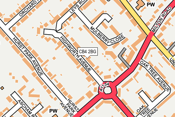 CB4 2BG map - OS OpenMap – Local (Ordnance Survey)