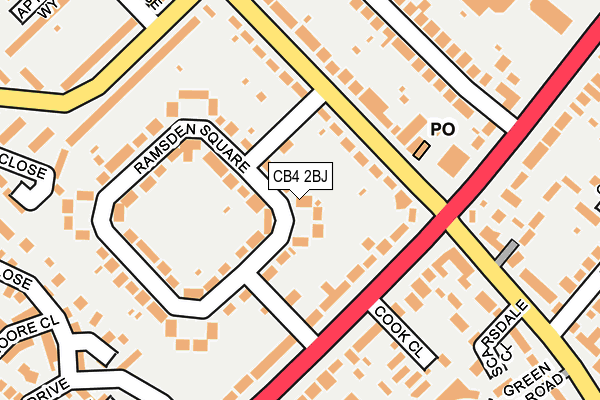 CB4 2BJ map - OS OpenMap – Local (Ordnance Survey)