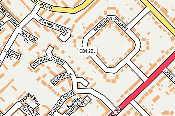 CB4 2BL map - OS OpenMap – Local (Ordnance Survey)