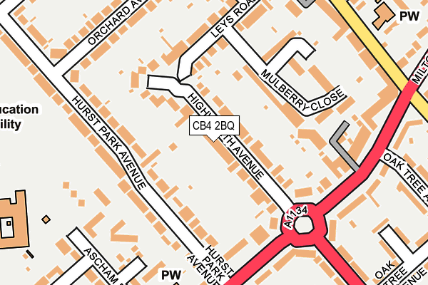 CB4 2BQ map - OS OpenMap – Local (Ordnance Survey)