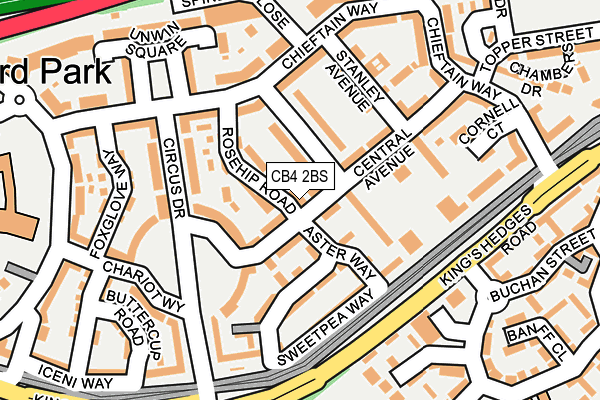 CB4 2BS map - OS OpenMap – Local (Ordnance Survey)