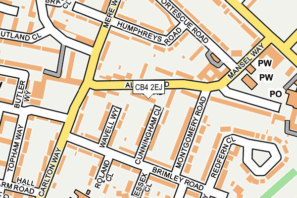 CB4 2EJ map - OS OpenMap – Local (Ordnance Survey)