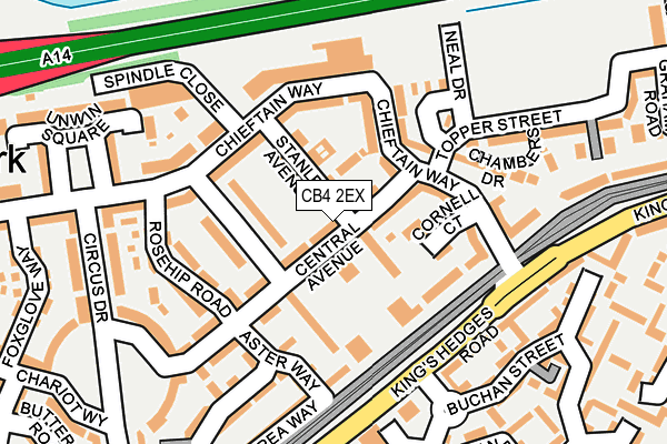 CB4 2EX map - OS OpenMap – Local (Ordnance Survey)
